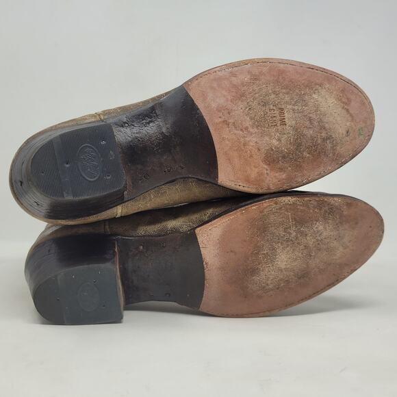 Vintage Justin Boots EXOTIC Mens 9.5D Beige Tan Leather Western Cowboy USA B1707 - Picture 15 of 15